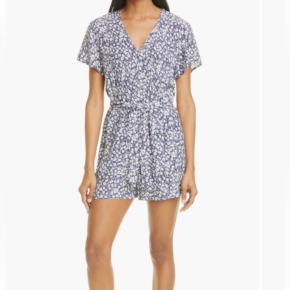 Rails Navy and White Floral Romper